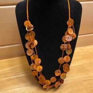 Orange Shell  Necklace Approx 23 inches 5/$25